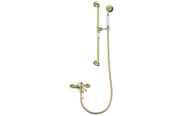 Sapira Concentric Single Outlet Shower Valve & Riser Kit Pack 1 - Brushed Brass